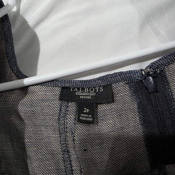 Talbots Linen Chambray Dress Size 2 Petite Blue Sundress Summer Mini - Picture 10 of 11